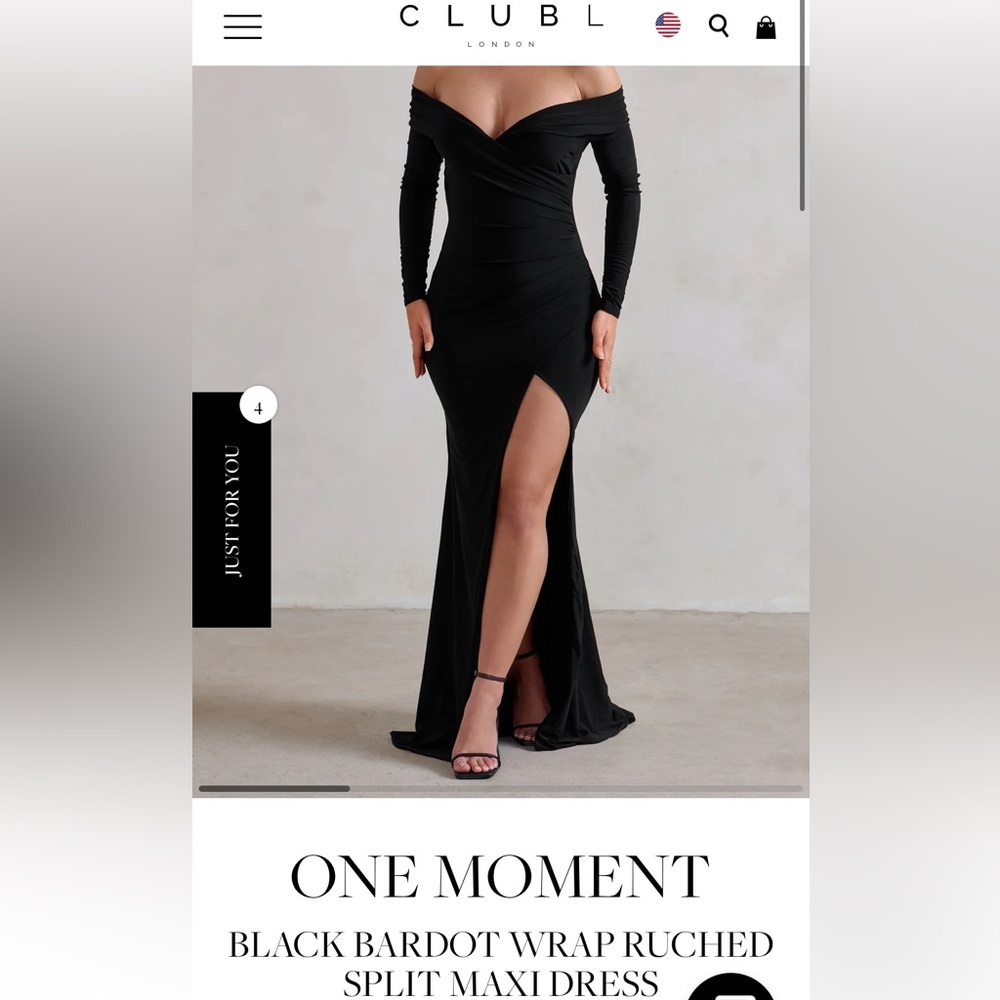 Club L London Black Dress with Slit